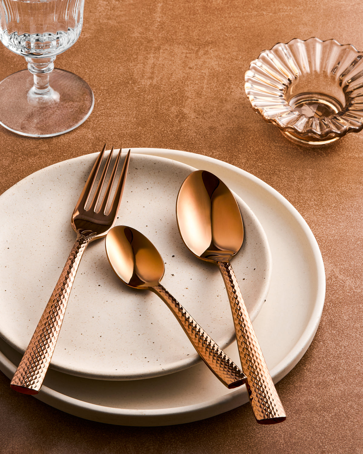 Estelle 18-Piece Rose Gold Cutlery Set
