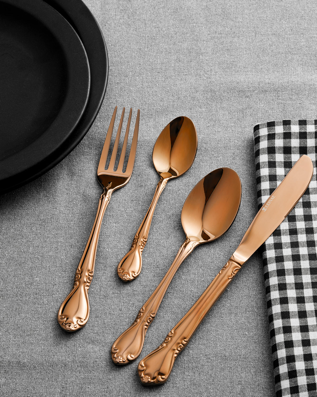 Seraphine 4-Piece Champagne Gold Cutlery Set
