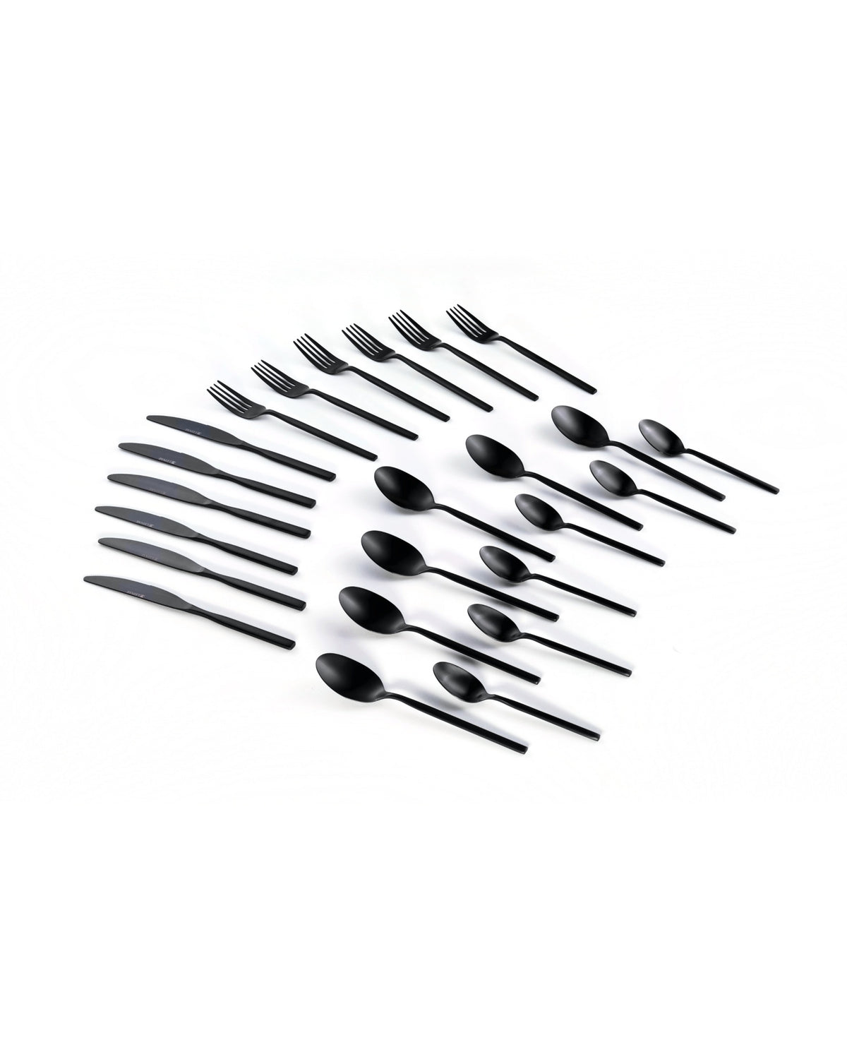 Ambre 24-Piece Black Cutlery Set