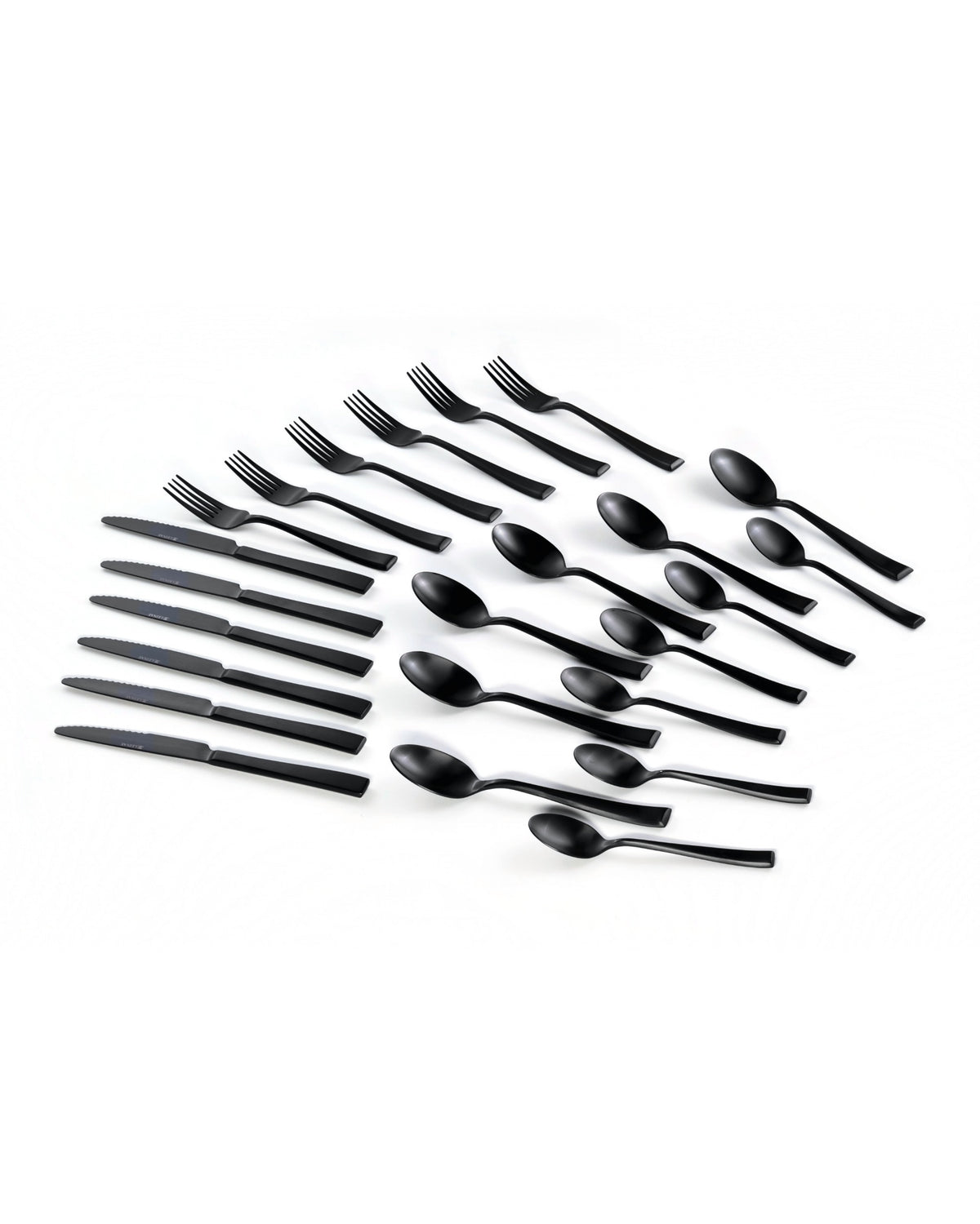 Simone 24-Piece Black Cutlery Set