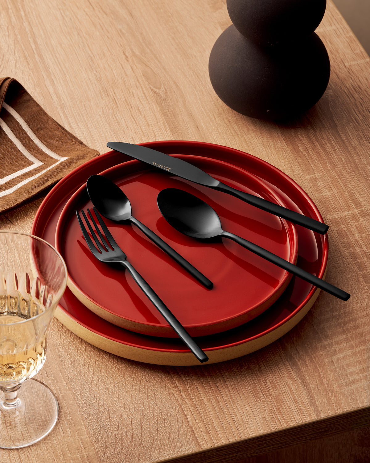 Ambre 4-Piece Black Cutlery Set