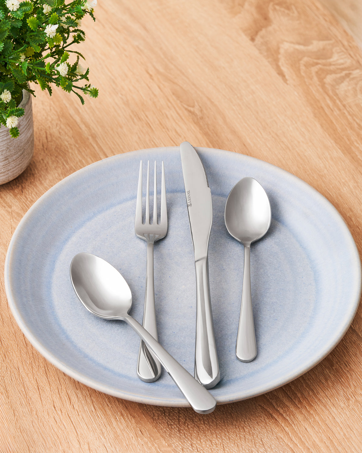 Leo 24-Piece Silver Cutlery Set