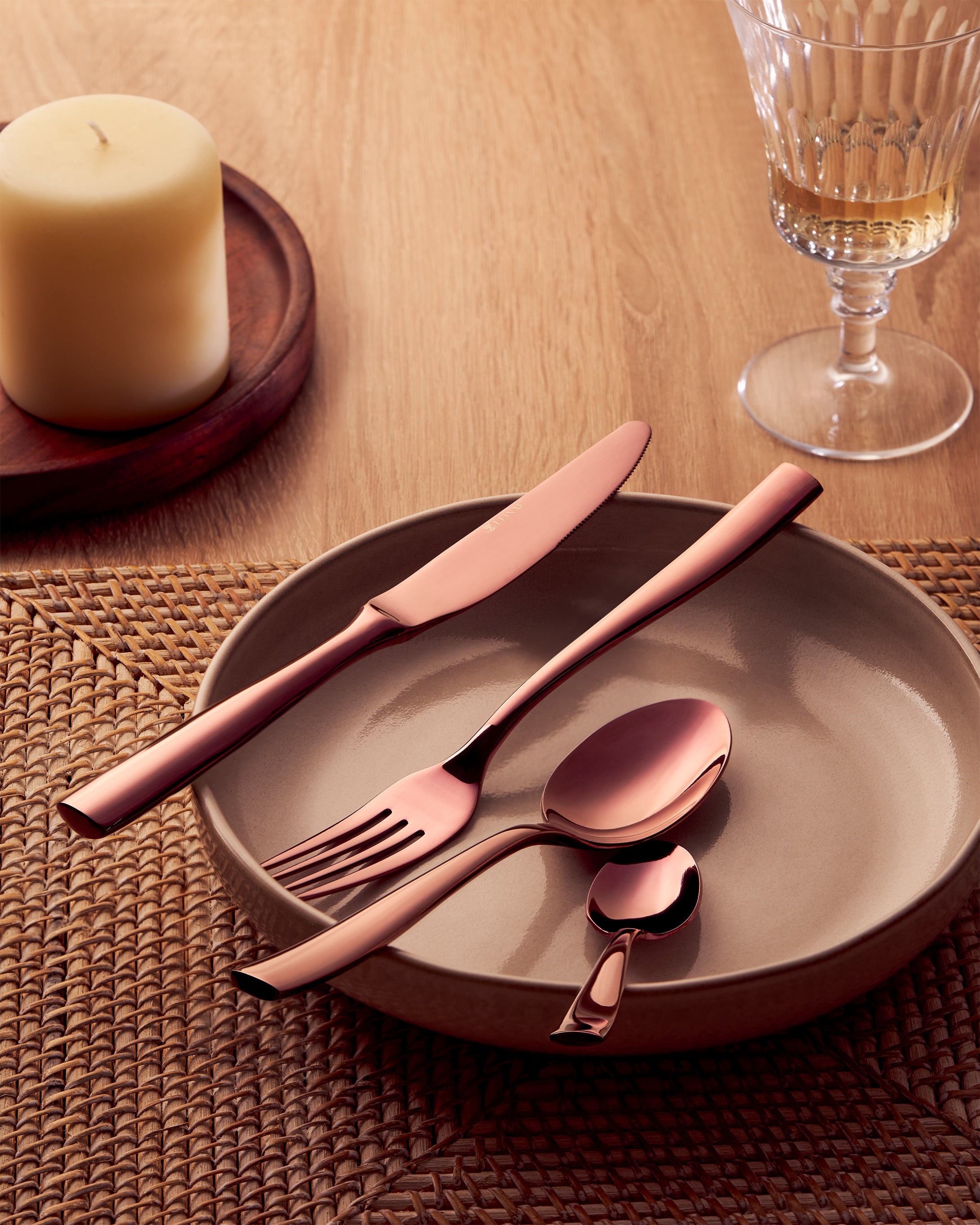 Bryce 4-Piece Rose Gold Cutlery Set