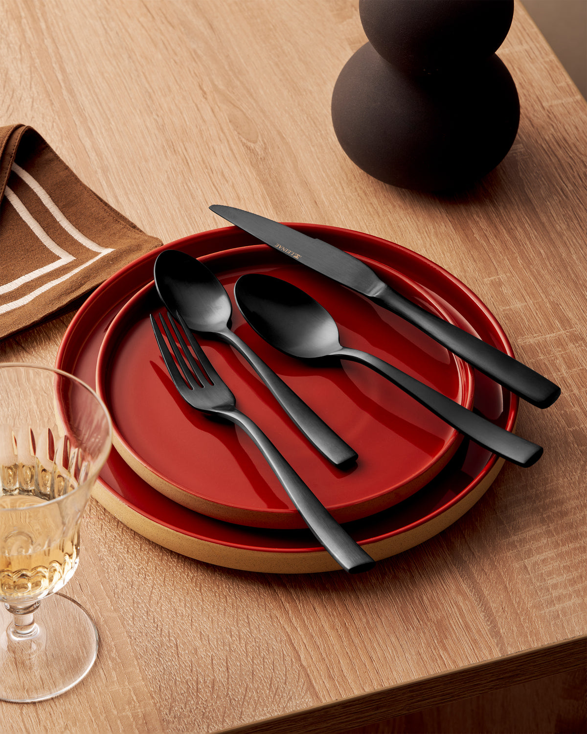 Bryce 4-Piece Black Cutlery Set