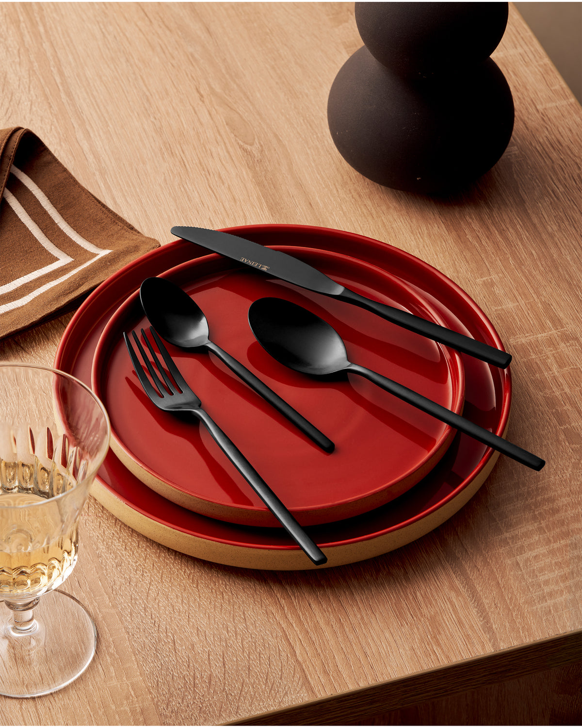 Amos 4-Piece Black Cutlery Set