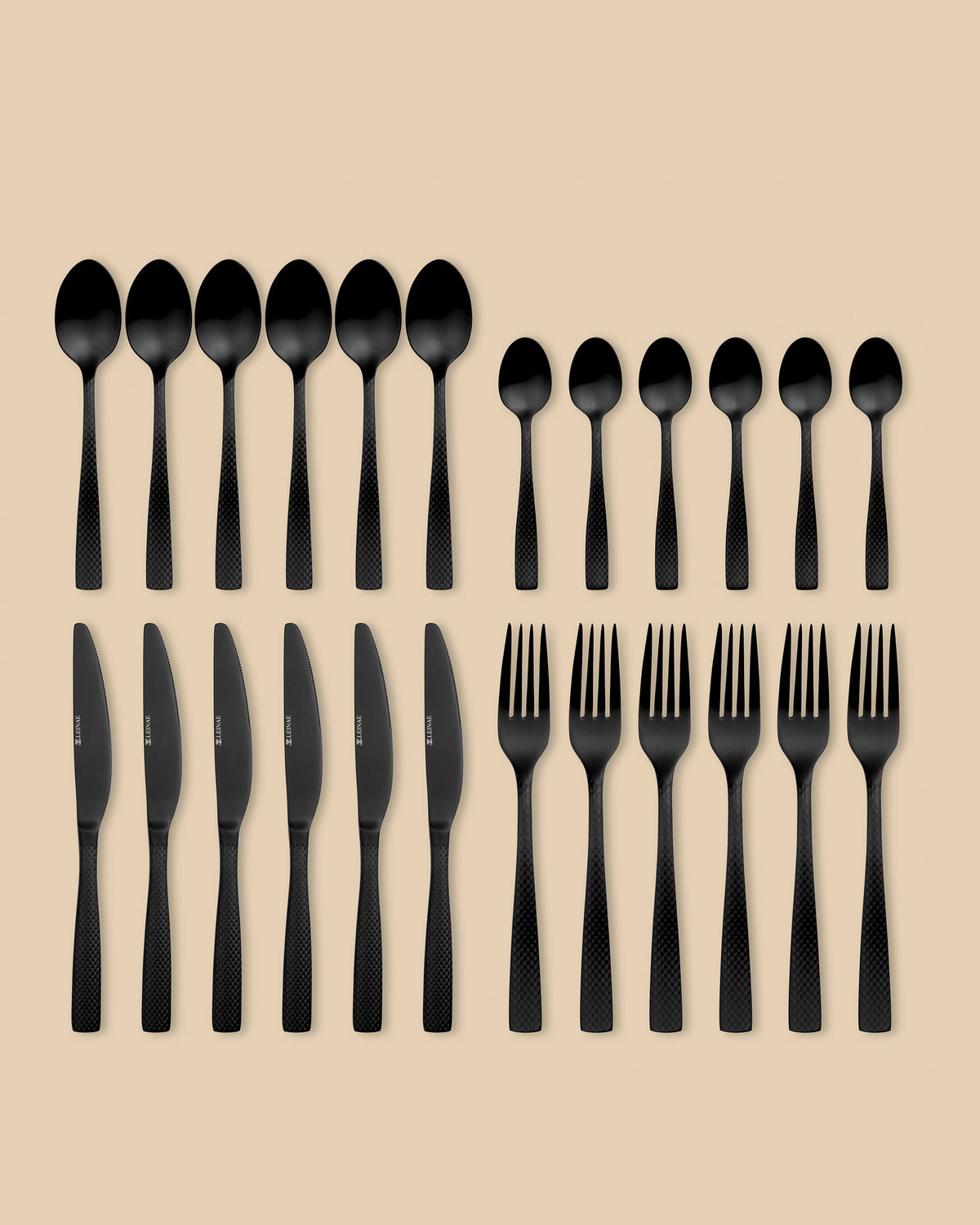 Alison 24-Piece Black Cutlery Set