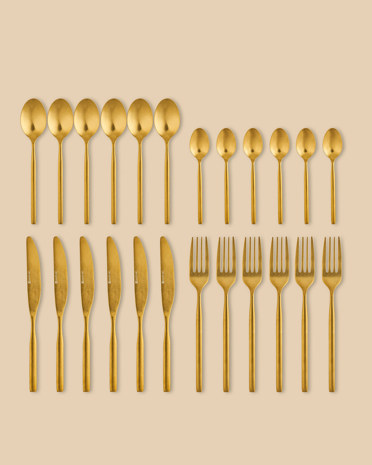 Amos 24-Piece Gold Cutlery Set