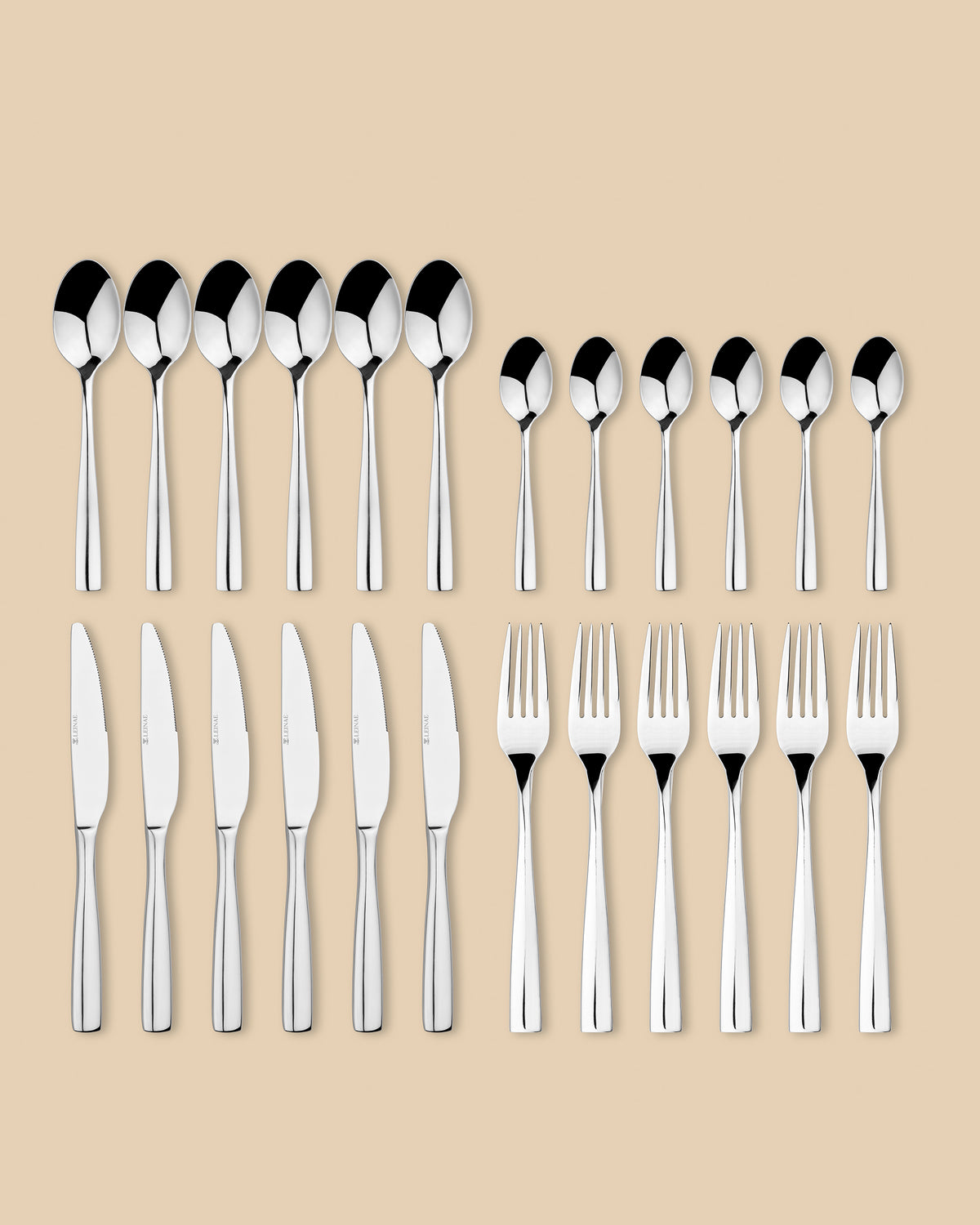 Bryce 24-Piece Silver Cutlery Set