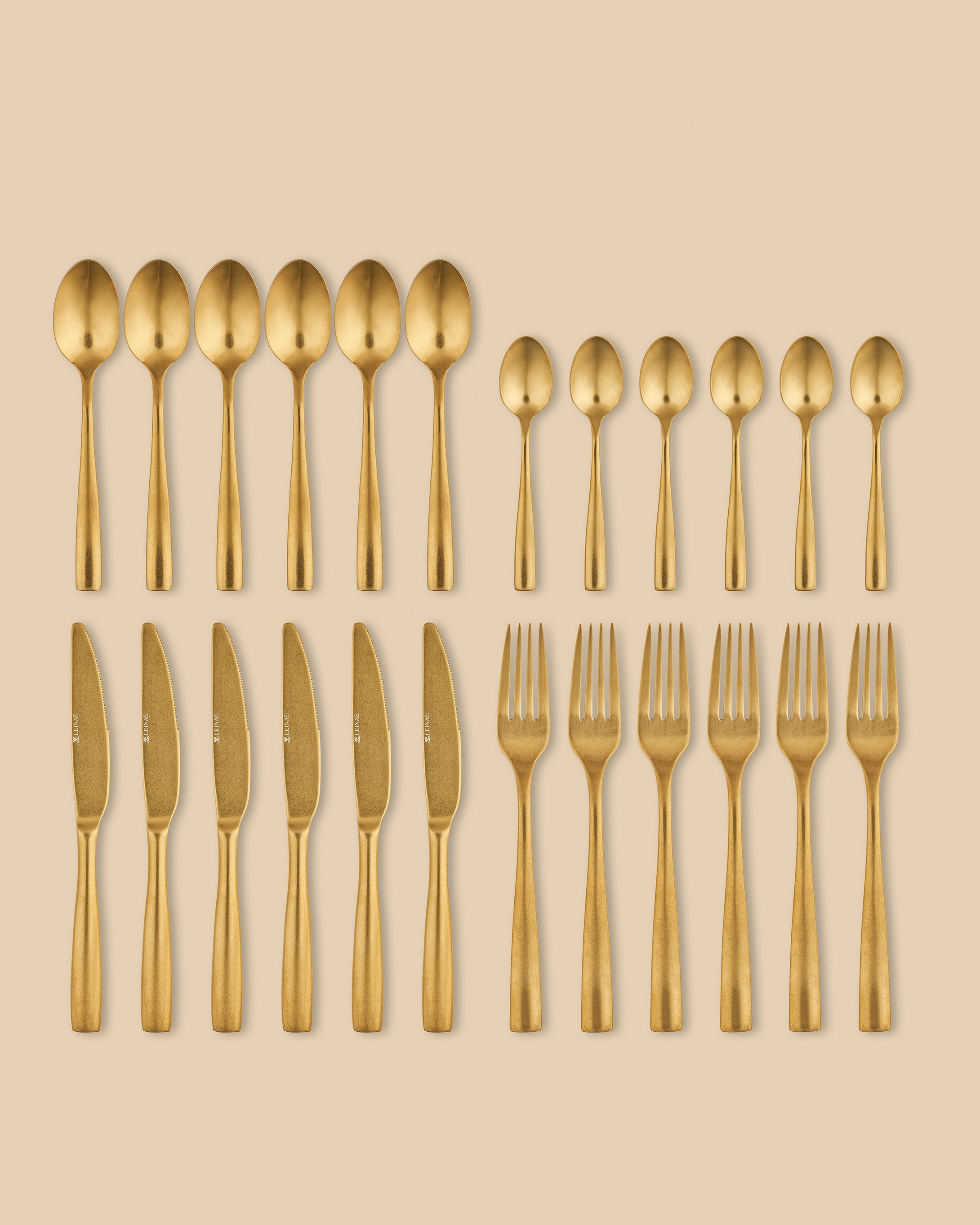 Bryce 24-Piece Gold Cutlery Set