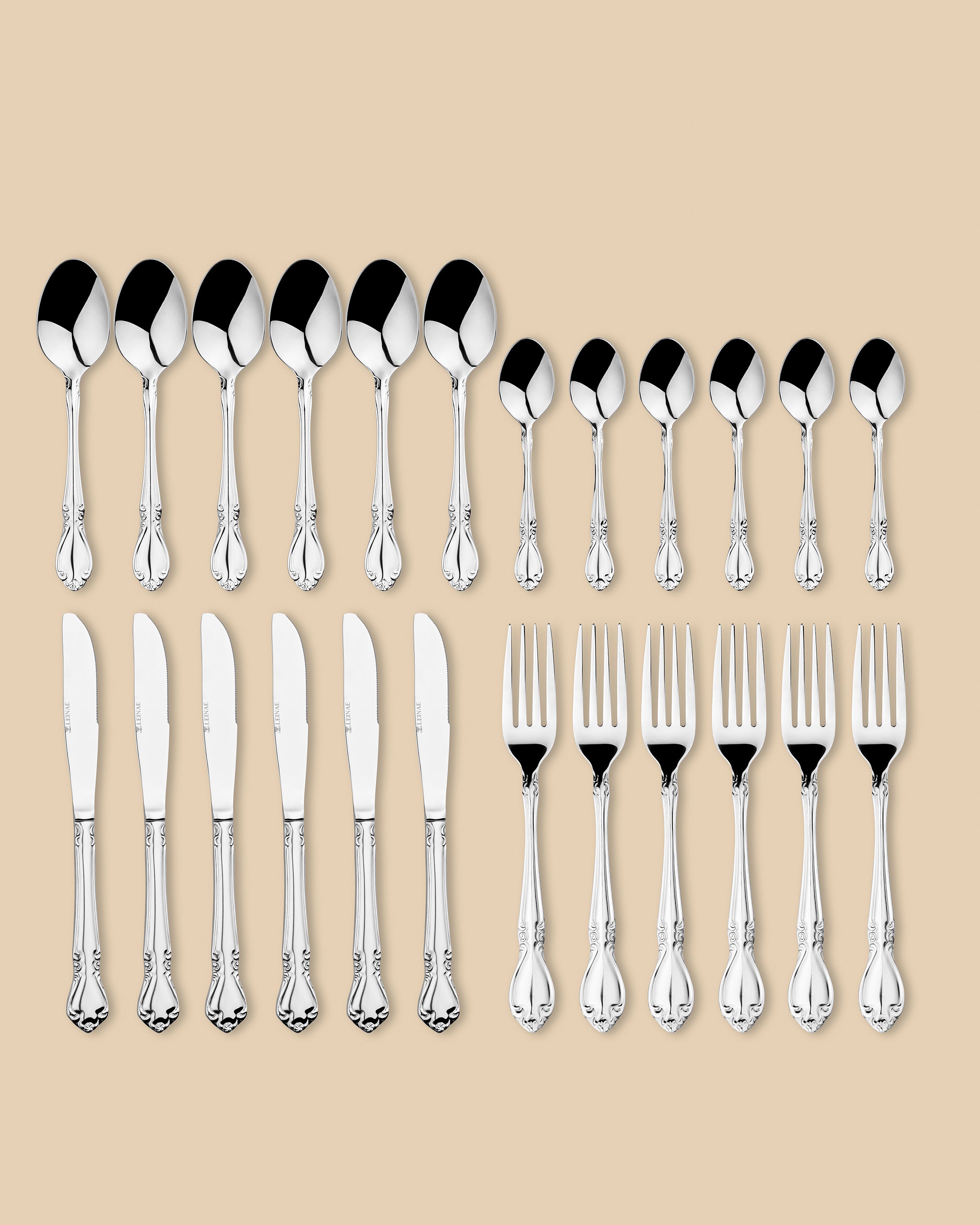 Hyannis 24-Piece Silver Cutlery Set