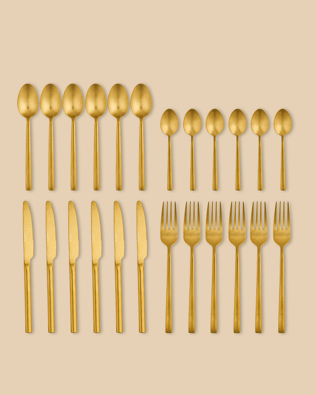 Vogue 24-Piece Gold Cutlery Set
