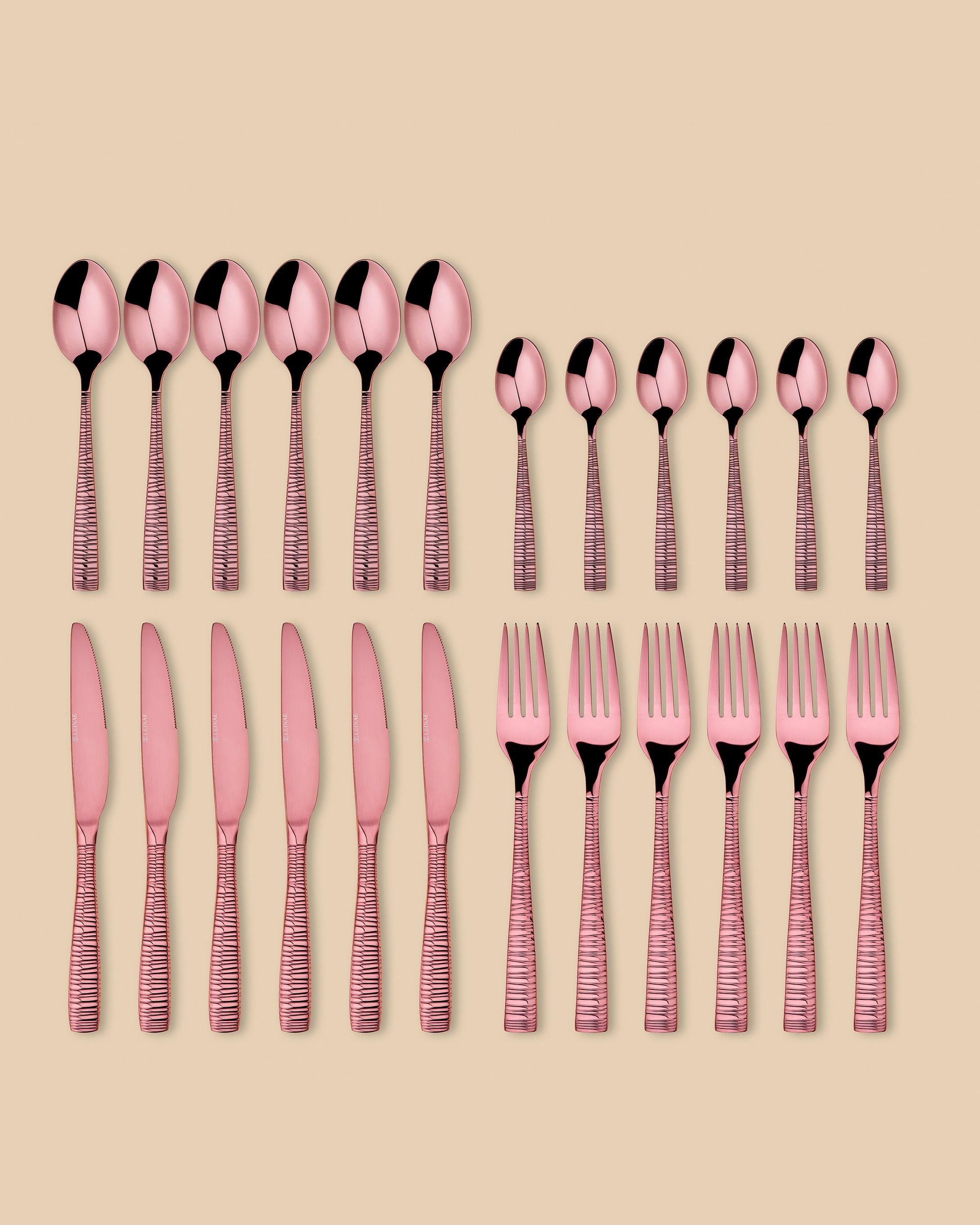 Pirouette 24-Piece Rose Gold Cutlery Set