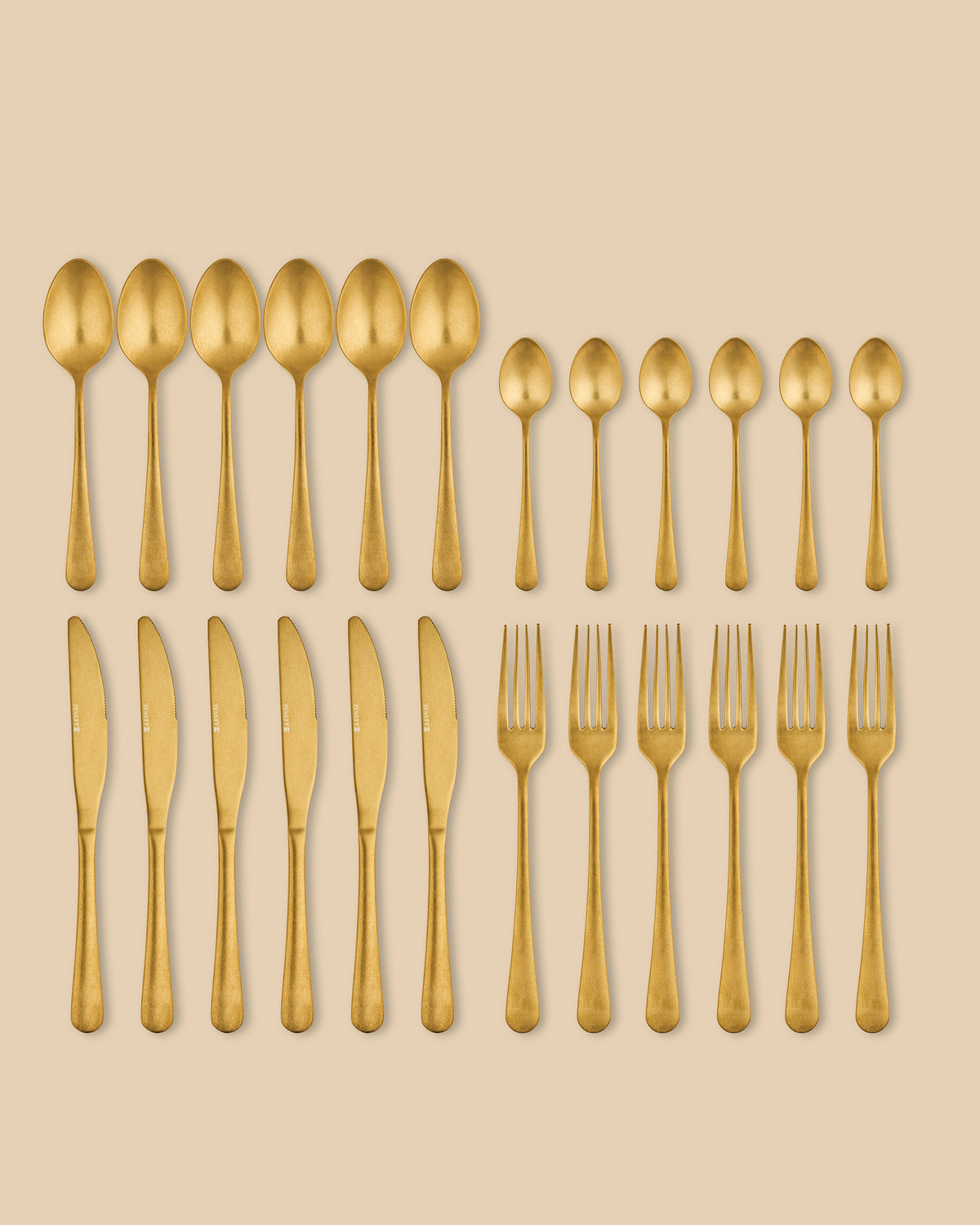 Leo 24-Piece Gold Cutlery Set