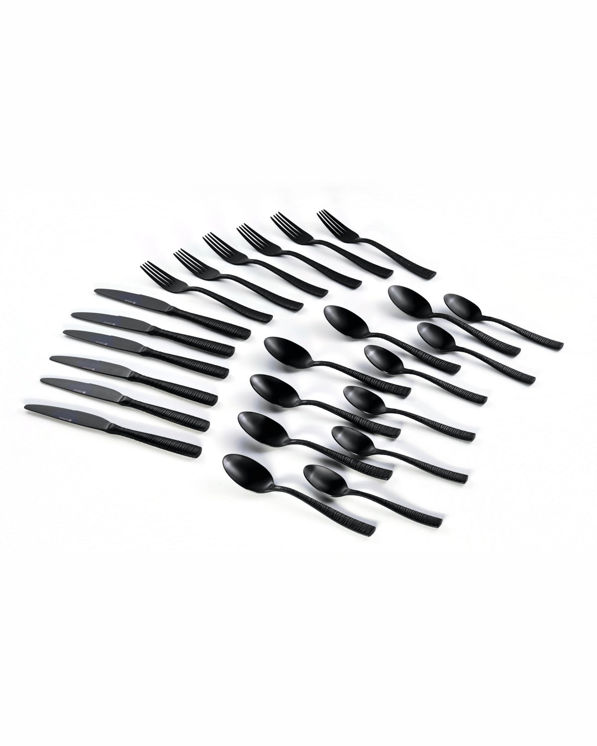 Margaux 24-Piece Black Cutlery Set