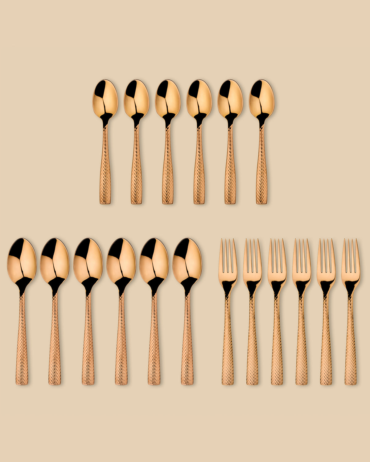 Alison 18-Piece Rose Gold Cutlery Set