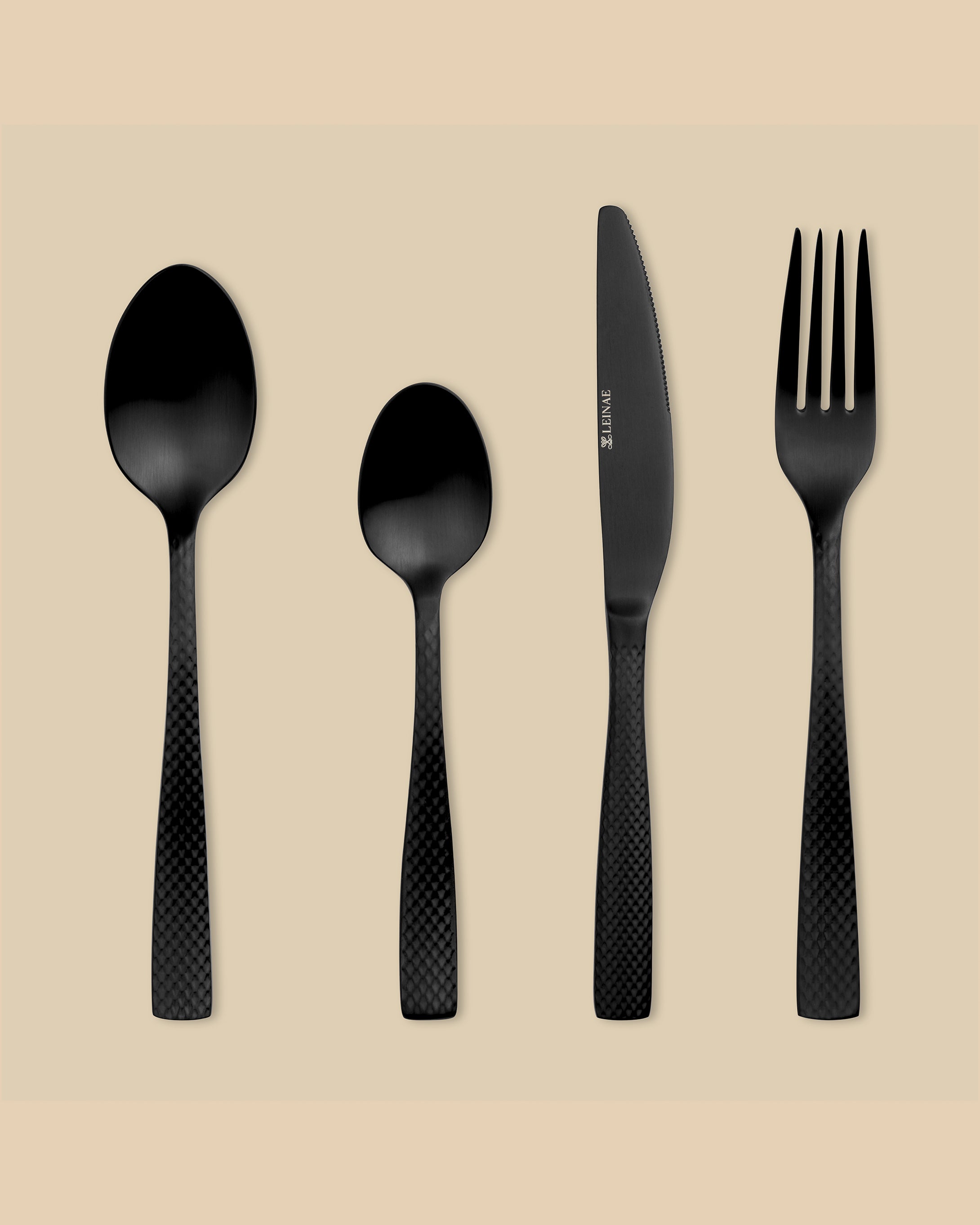 Alison 4-Piece Black Cutlery Set