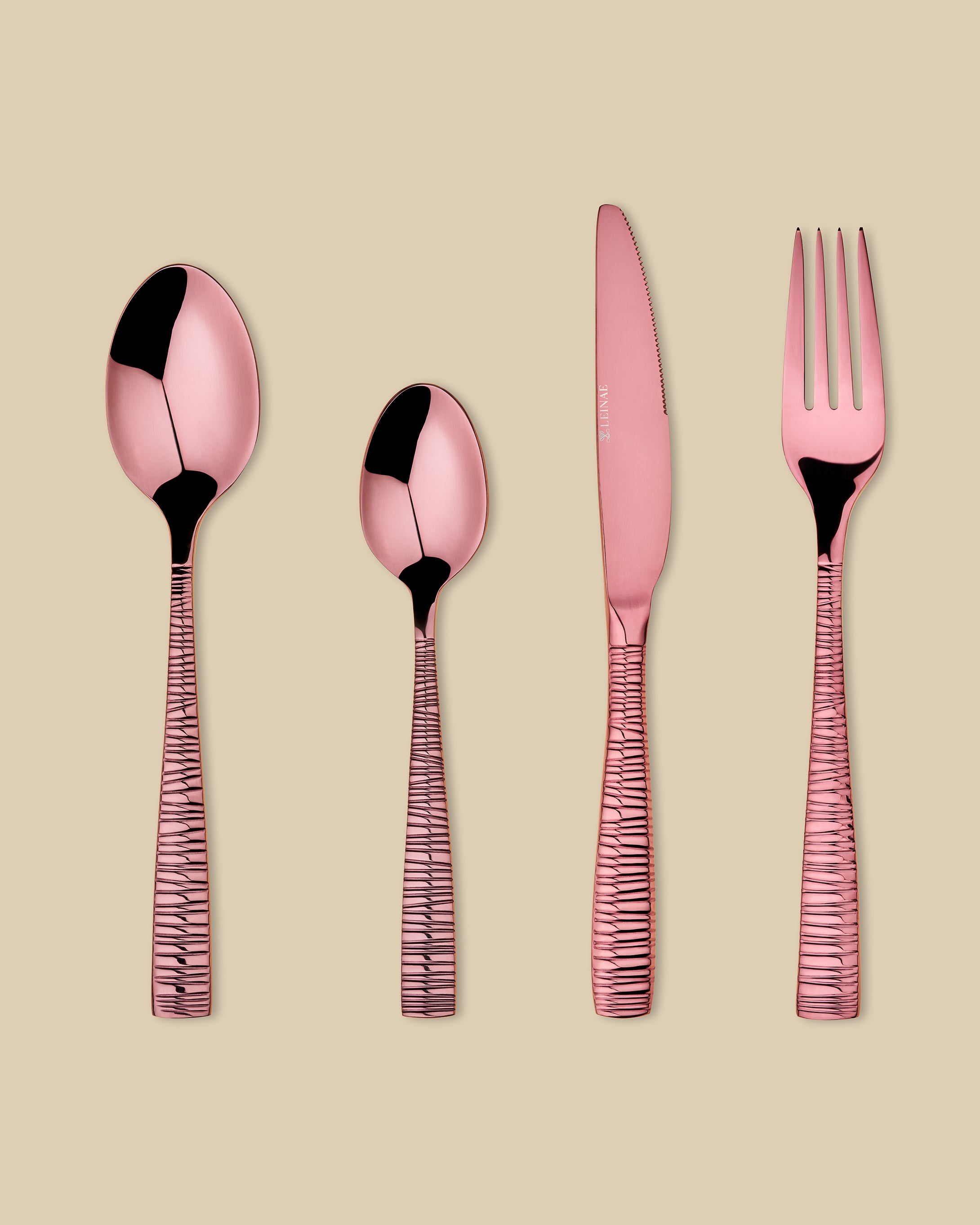 Pirouette 4-Piece Rose Gold Cutlery Set