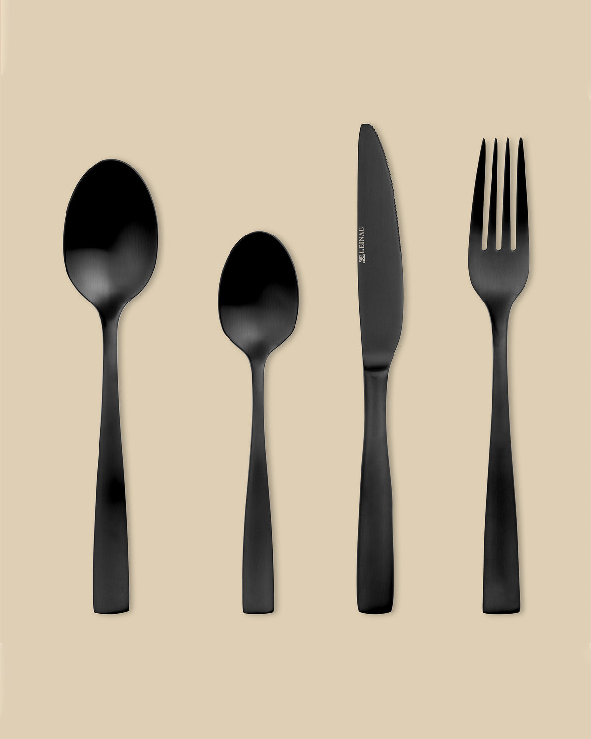 Bryce 4-Piece Black Cutlery Set
