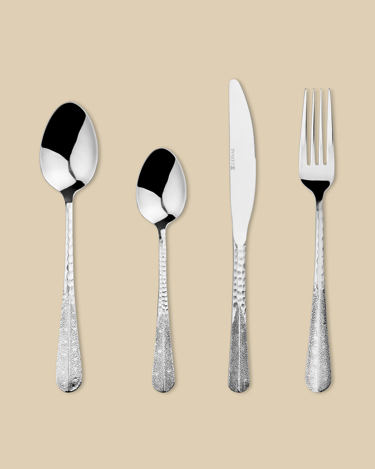 Feather 4-Piece Silver Cutlery Set